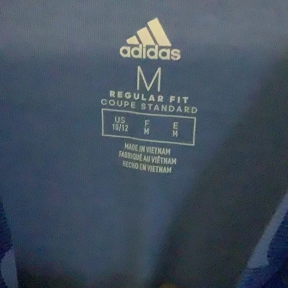 Adidas blue camo shirt, size medium (10/12) - Picture 2 of 4